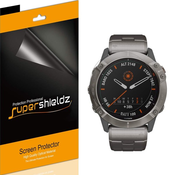 Supershieldz (6 Pack) Designed for Garmin Fenix 6X, Fenix 6X