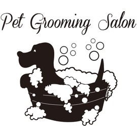 ANFRJJI Pet Wall Sticker - Make Your Pet Grooming Salon Purr with Removable PVC Decals - Perfect for Animal Lovers - Create a Playful Atmosphere - 22"x18" (Black-JZY265-Pet Grooming)