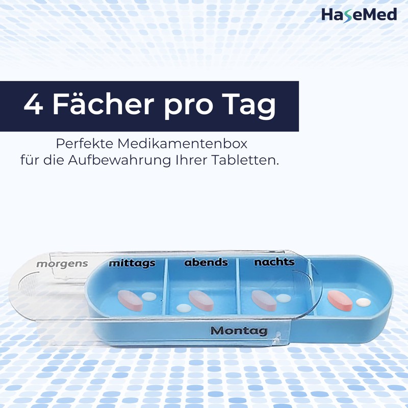 HaseMed 7 Day Pill Box - Weekly Dispenser with 7