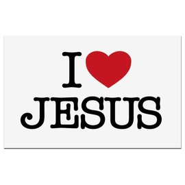 MaMeMi Car Sticker I Love Jesus 9 x 6 cm White