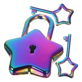 ULDIGI Star Shaped Padlock with Key Small Metal Lock for Diary Jewelry Box Handbag Decorative Mini Padlock DIY Accessories Portable Security 1.65X1.18X0.78In