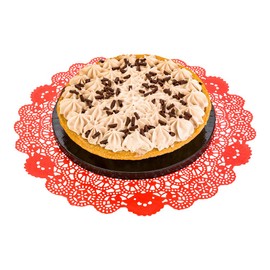 Restaurantware Pastry Tek 12 x 12 Inch Lace Doilies 100 Decorative Tableware Placemats - Disposable Round Red Paper Table Doilies For Birthdays Or Weddings Table Decor