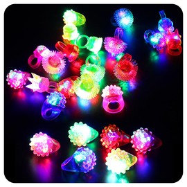 [Kisymear] 24 Pieces Luminous Rings, 6 Types, Luminous Rings, DIY, Cute, Festivals, Toys, Children's Festivals, For Live, Sparkling Rings, Shiny Kids, Adults, Ring Set, Light Toy, Decoration, Gift,