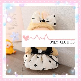 Doll Clothes Set for 15cm/17cm LB Dolls, Princess Dress with Hair Accessory (02.Black (Hair Bow+Dress))