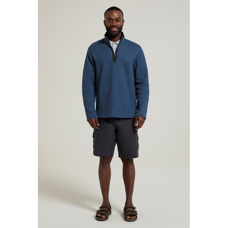 Mountain Warehouse Beta Mens Zip Neck Top Light Blue XL