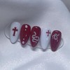 [Handmade Nail Tips] Red Snake Nail Tips - Coffin Egg