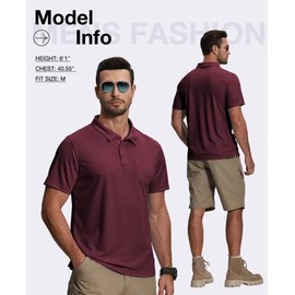ZITY 5 Pack Polo Shirts for Men with Pocket Dry Quickly Short Sleeve Athletic Outdoor Work Collared Shirts XL