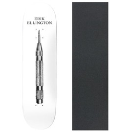 Deathwish Skateboard Deck Ellington Breaking and Entering 8.0"" x 31.5"" with Grip, White