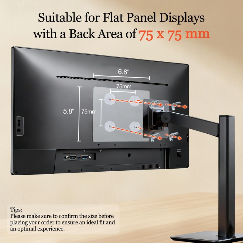 Non VESA Monitor Mount Adapter - 75x75 mm VESA Adaptor