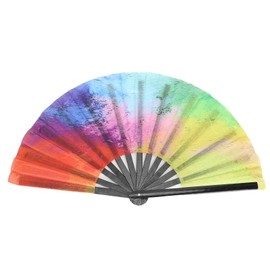 QANYEGN Folding Hand Held Fans, Bamboo Fan with Bag, Colorful Folding Fan Decoration Birthdays, Thanksgiving