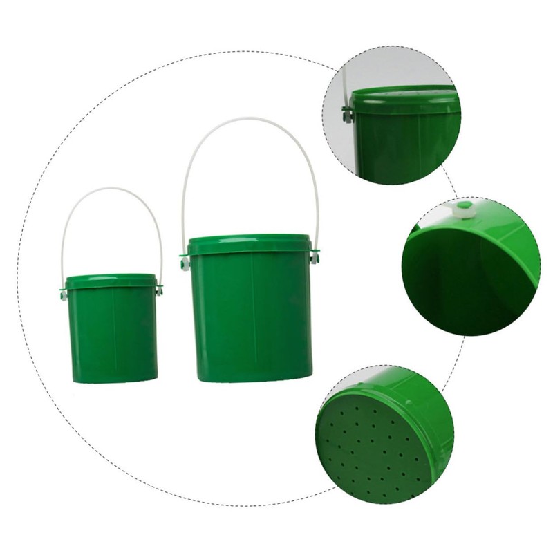 BESPORTBLE 2sets Plastic Fishing Bucket Container Handle Bait Cooler for