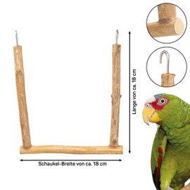 HappyBird Driftwood seat swing perch made of robust driftwood, approx. 18 cm wide, 18 cm high