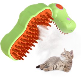 LUPAPA Steamy Cat Brush, 3 In 1 Pet Steam Brush, Pet Cleaning and Massage Brush, Used for Dandruff and Loose Hair on Cats, Suitable for Various Furry Pets, Lemon