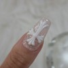 White Lace Handmade Nail Tips - Stiletto / 화이트 레이스
