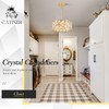 CATINER Modern Gold Crystal Chandeliers, Small Semi Flush Mount Chandelier