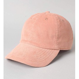 MIRMARU Classic Corduroy Cotton Baseball Caps Vintage Low Profile Dad Hat with Adjustable Strap with Brass Buckle (Smoke Pink)