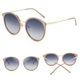 FEISEDY B1326 Women's TAC Polarized Sunglasses, UV400, UV Protection, TR90, Driving, Fishing, Climbing, Shopping, Travel, Stylish, Round, Chakiro