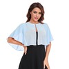 Pukguro Light Blue Shawl Wraps for Women Chiffon Sheer Capelets