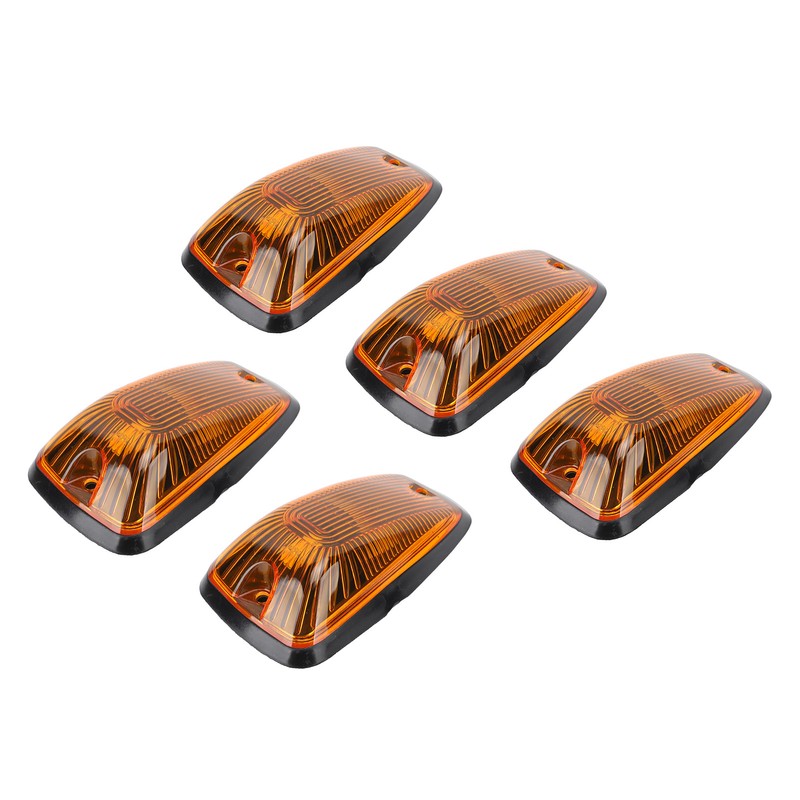 5Pcs Cab Marker Light Weatherproof Amber Teardrop Cab Top Running
