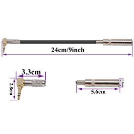 AAOTOKK 90 Degree 1/8 to 1/4 Stereo Adapter Cable, TRS 90 Degree 3.5mm Male to 6.35mm Female Stereo Audio Adapter for Amplifiers, Guitar,Home Theater Devices,Laptop etc.(9inch/24cm）