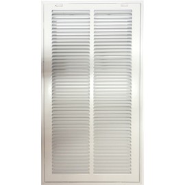 HVAC Premium 12'' X 24'' Steel Return Air Filter Grille for 1'' Filter - Easy Plastic Tabs for Removable Face/Door - HVAC Duct Cover - Flat Stamped Face - White [Outer Dimensions: 14 5/8"w X 26 5/8"h]