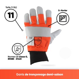OZAKI Chainsaw Gloves Mid-Season Special Cutting Work - Left Hand Back Protection - Size 11/XL