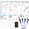 POPRUN Magnetic Weekly Dry Erase Board Calendar for Fridge, 16.9"x11"Schedule