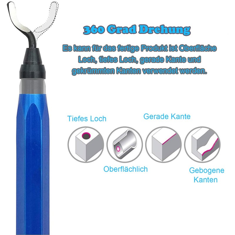 KEWAYO Universal deburring tool, metal handle, hand deburring tool with