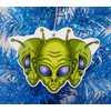 UFO Themed Alien 3 Headed Green Alien Christmas Ornament (A92)