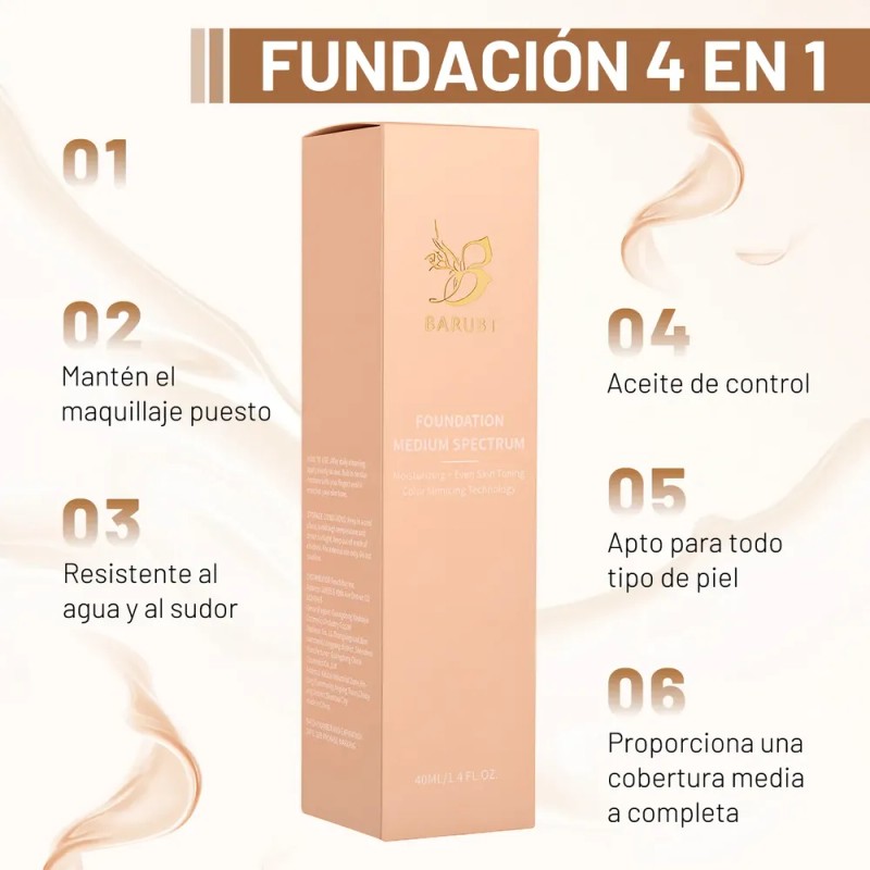 4 En 1 Base Hidratante Que Cambia De Color 40ml