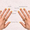 Uñas postizas cortas con punta francesa cuadrada y pegamento, color