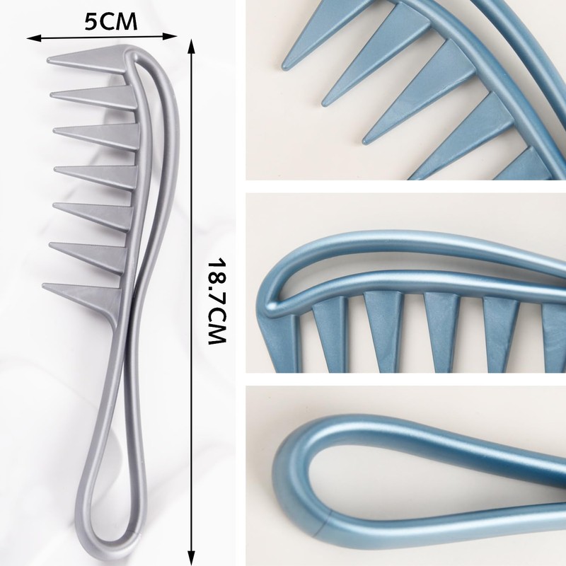 2 Pcs Wide Tooth Comb, Large Tooth Combs Shark Teeth