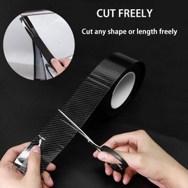 DGSL Car Door Edge Guards - Carbon Fiber Wrap Film - Door Sill Protection - Fits Most Cars (4In x 33Ft, Black)