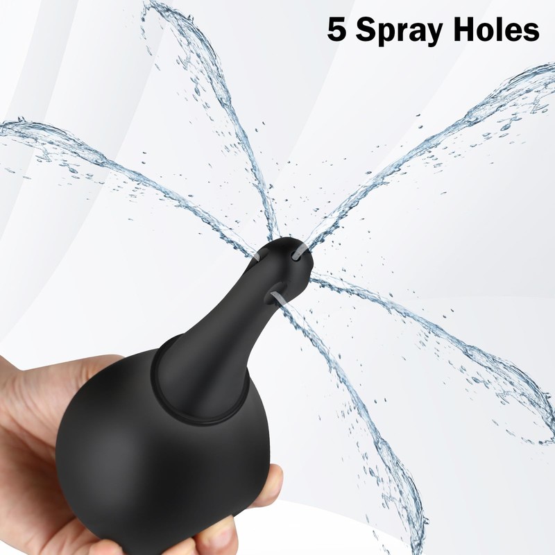 SewXew Enema Bulb Anti Backflow Anal Douche Kit with Lube