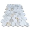 Stone Center Online G35XH 5" Hexagon Calacatta Marble Honed Venato