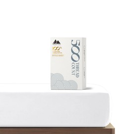 Mayfair Linen King Size Fitted Sheet Only - 100% Cotton 500 Thread Count Deep Pocket White King Fitted Sheet, 100% Cotton Fitted Sheet King Size, Soft Cooling Bottom Sheet, Fits Mattress upto 18"