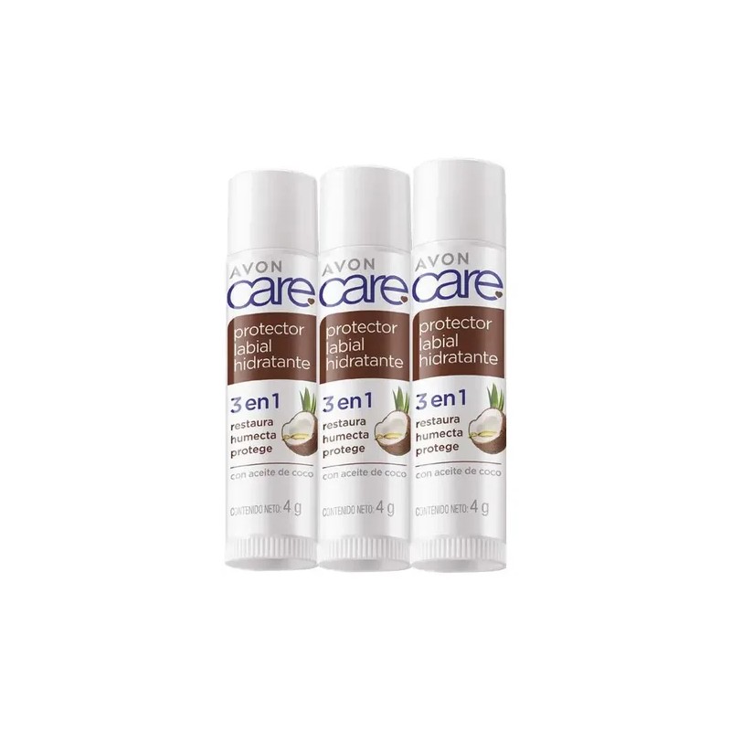 Bálsamo Labial Hidratante Aceite D Coco 3 En 1 Avon