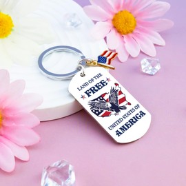 OWIGIU American Flag Keychain Labor Day Decorations Souvenirs From US Citizenship Gifts Patriotic American Eagle Gifts for Foreigners United States of America Memorial Day