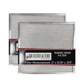Air Filter Factory 11 X 13.75 X .375 Inches Range Hood Aluminum Grease Filters 2-Pack