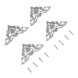 Yetaha 4 Pcs Antique Decorative Box Corner Protectors, Retro Jewelry Table Desk Edge, Safety Guard Cover for Wooden Furniture Dressers Cabinet