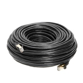 1,8 m - 61 m U/FTP CAT 7 Cable blindado dorado Ethernet RJ45 Cable de conexión de red Ethernet de 10 Gigabit, Negro, 75ft