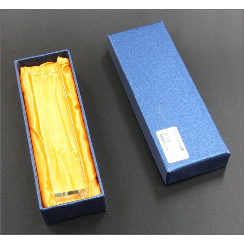 Hiromido Crystal Paperweight, Square Shape, 7.8 oz (220 g), 3