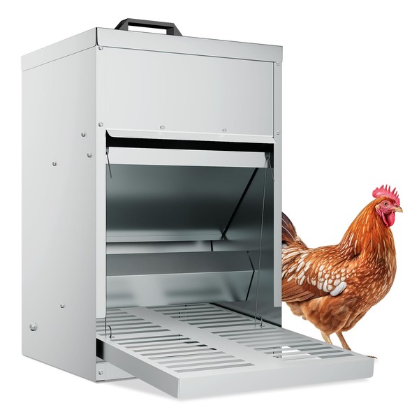 MoNiBloom 33-lb Treadle Chicken Feeder, Large Capacity Treadle Chicken Feeder