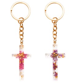 2 pcs Jesus Cross Keychain, Backpack Keychains for Women, Women's Keyrings & Keychains, Religion Christian Gifts, Cross Bag Charm Gifts for Your Religious Friends