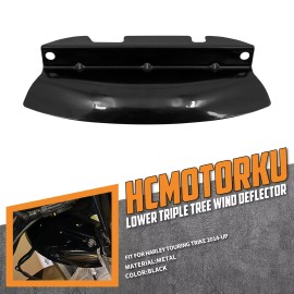 HCMOTORKU Black Lower Triple Tree Wind Deflector For Harley Touring Road King Glide 14-23