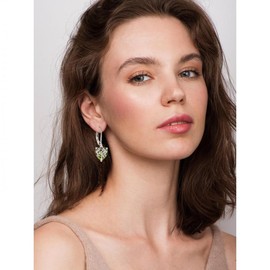 Aprila Women Love Heart Dangle Earrings 925 Sterling Silver Tree of Life Leverback Drop Earrings with 5A Cubic Zirconia August Birthstone Peridot Color Jewelry Gift