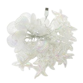ZDAYOZ Starfish Shell String Light, 13.85 ft, 40 Warm White LED, Weatherproof, Battery/USB Powered (USB Interface Shell Light)
