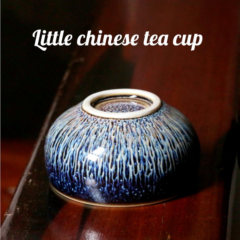 HOHCNA 3 oz Chinese Style Small Tea Cup, Handmade Jianzhan