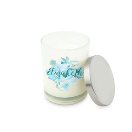 Weddingstar Custom 9oz Glass Jar Gift Candle with Lid, Unscented - Floral Garden Party