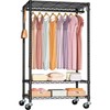 FUTASSI P6 Rolling Clothes Rack Heavy Duty, Clothing Racks for